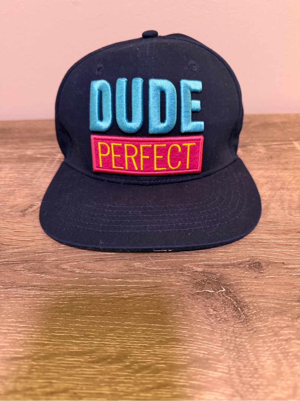 Navy 'Dude Perfect' Embroidered Snapback Hat